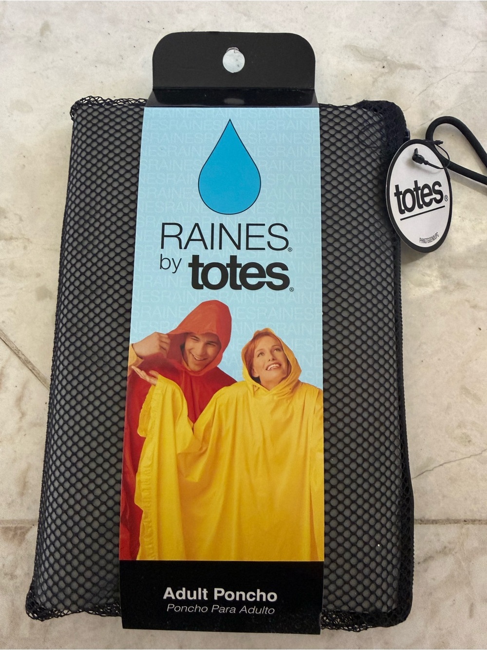 Totes RAINES Packable Rain Poncho Grey (NWT) One Size Fits All